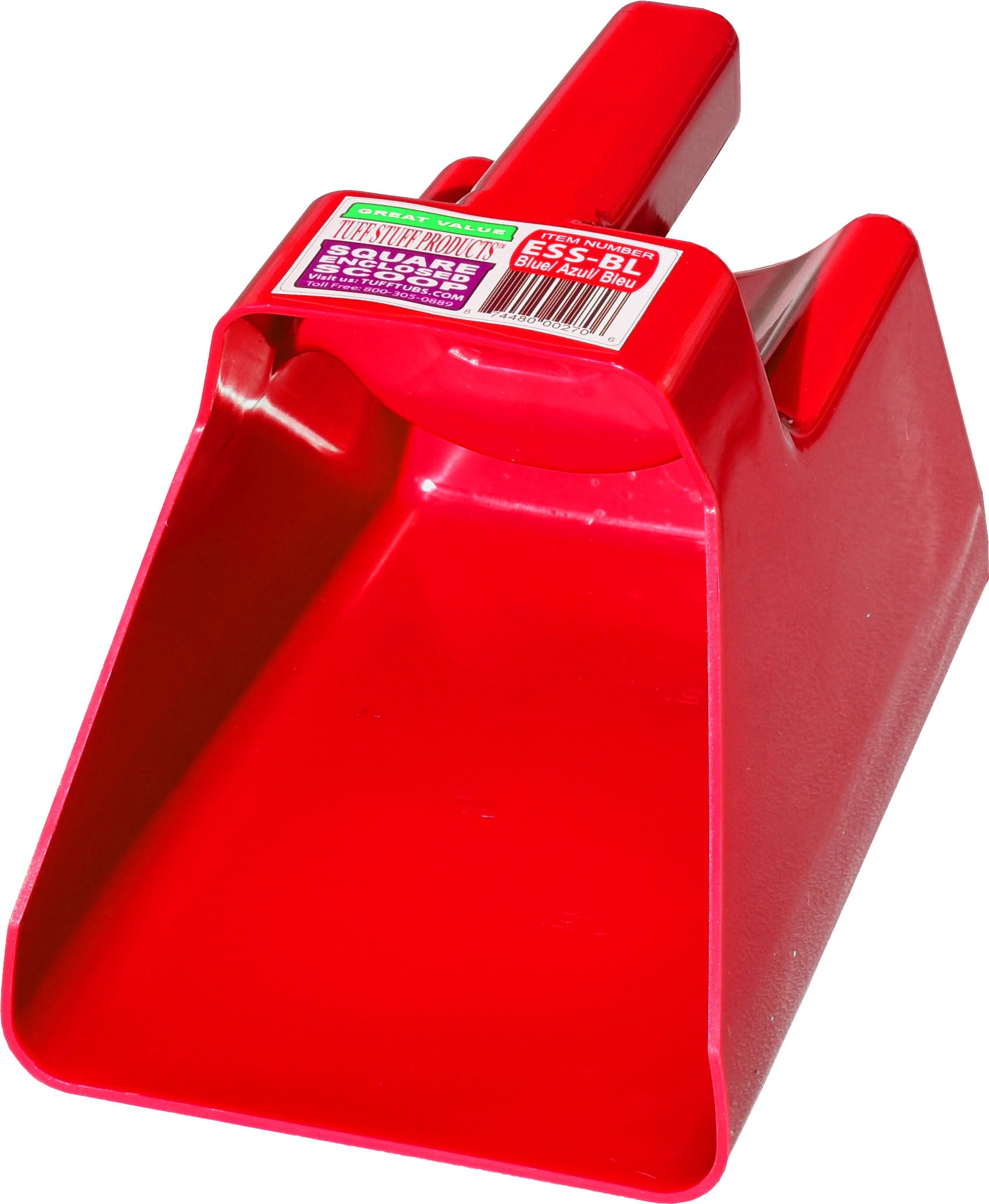 Tuff Stuff Enclosed Scoop Square (RED, 3 QT)