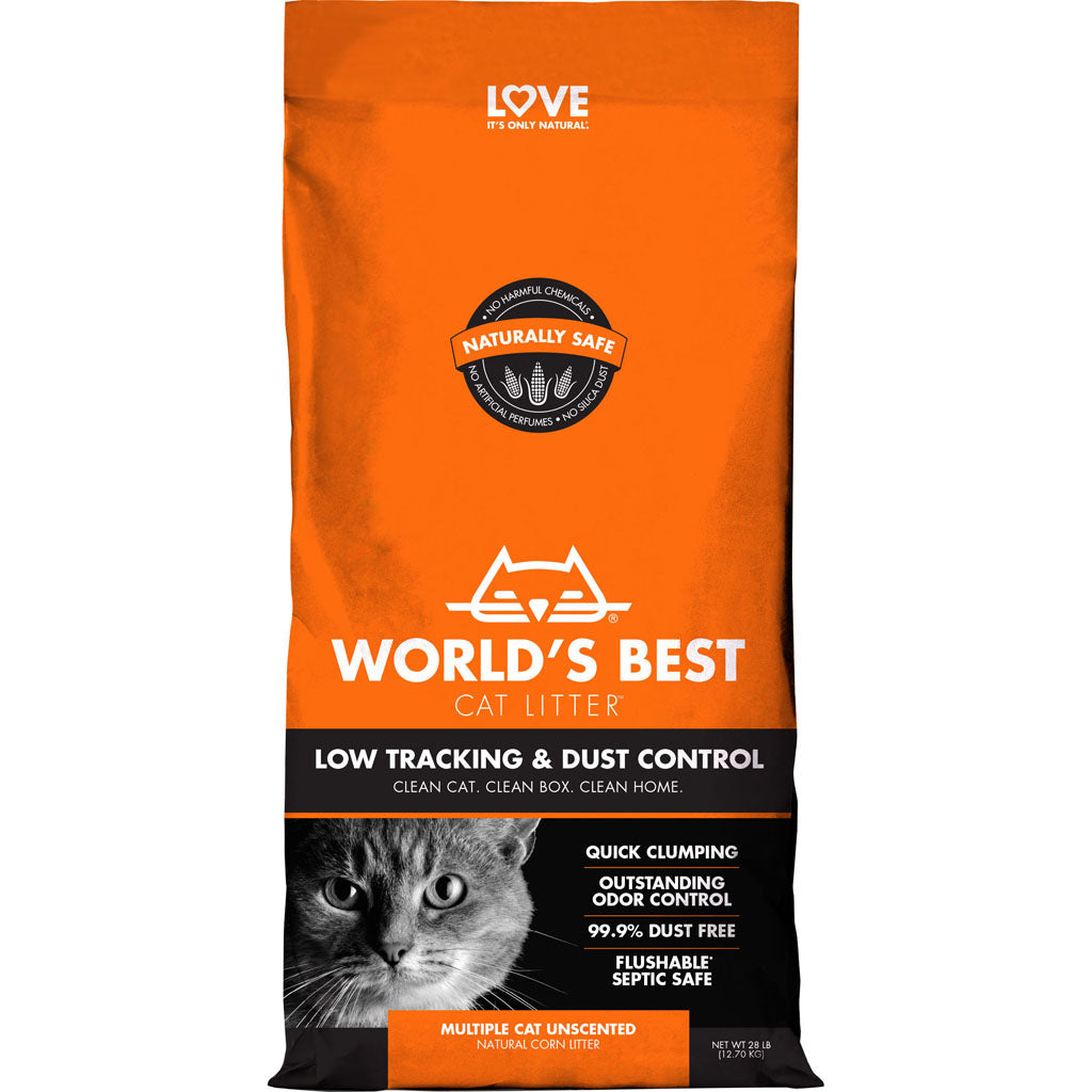 World'S Best Cat Litter Low Track & Dust Control (UNSCENTED, 28 LB)