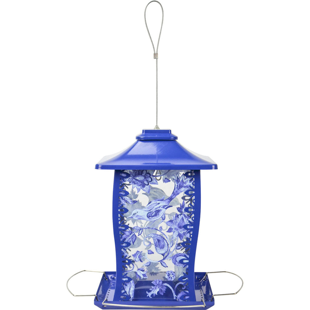 Paisley Sky Metal Gazebo Bird Feeder (BLUE, 3.7 QT CAP)