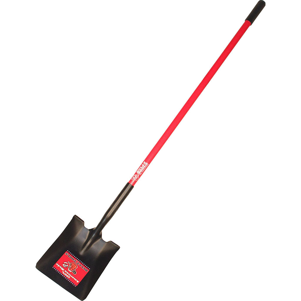 Bully Tools Square Point Shovel Fiberglass Handle (RED, 60 IN)