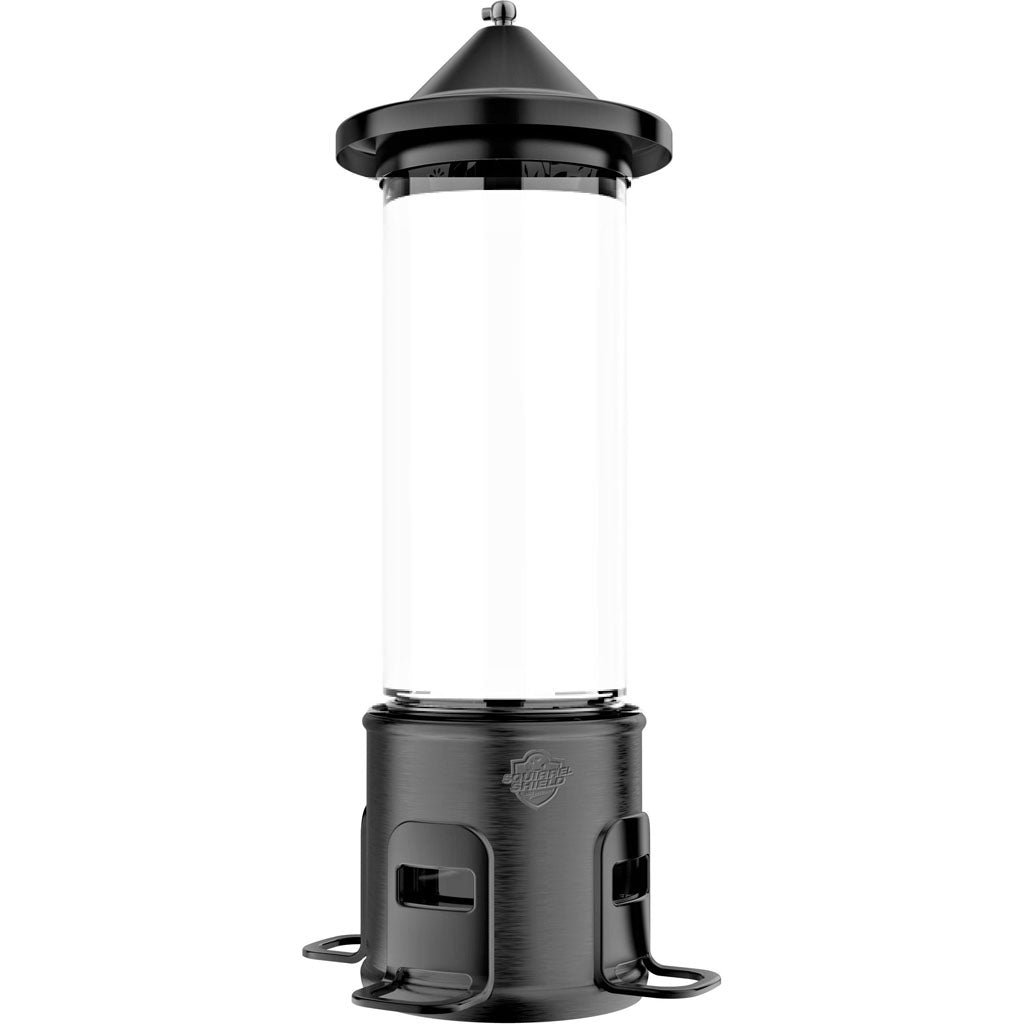 Squirrel Shield Choice Metal Tube Feeder (BLACK, 3.1 QT CAP)