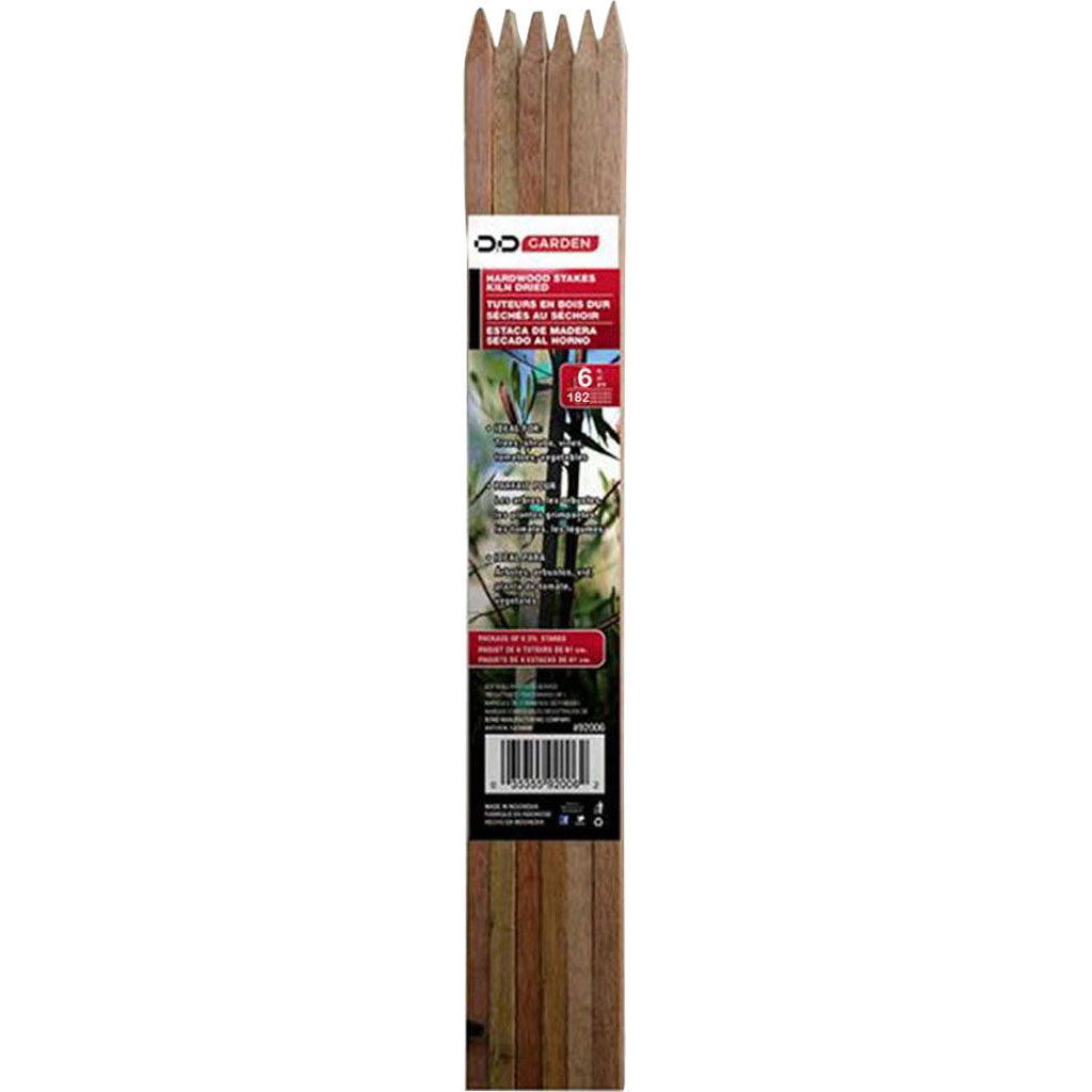D&D Garden Packaged Hardwood Stakes (6 FT-6 PK)