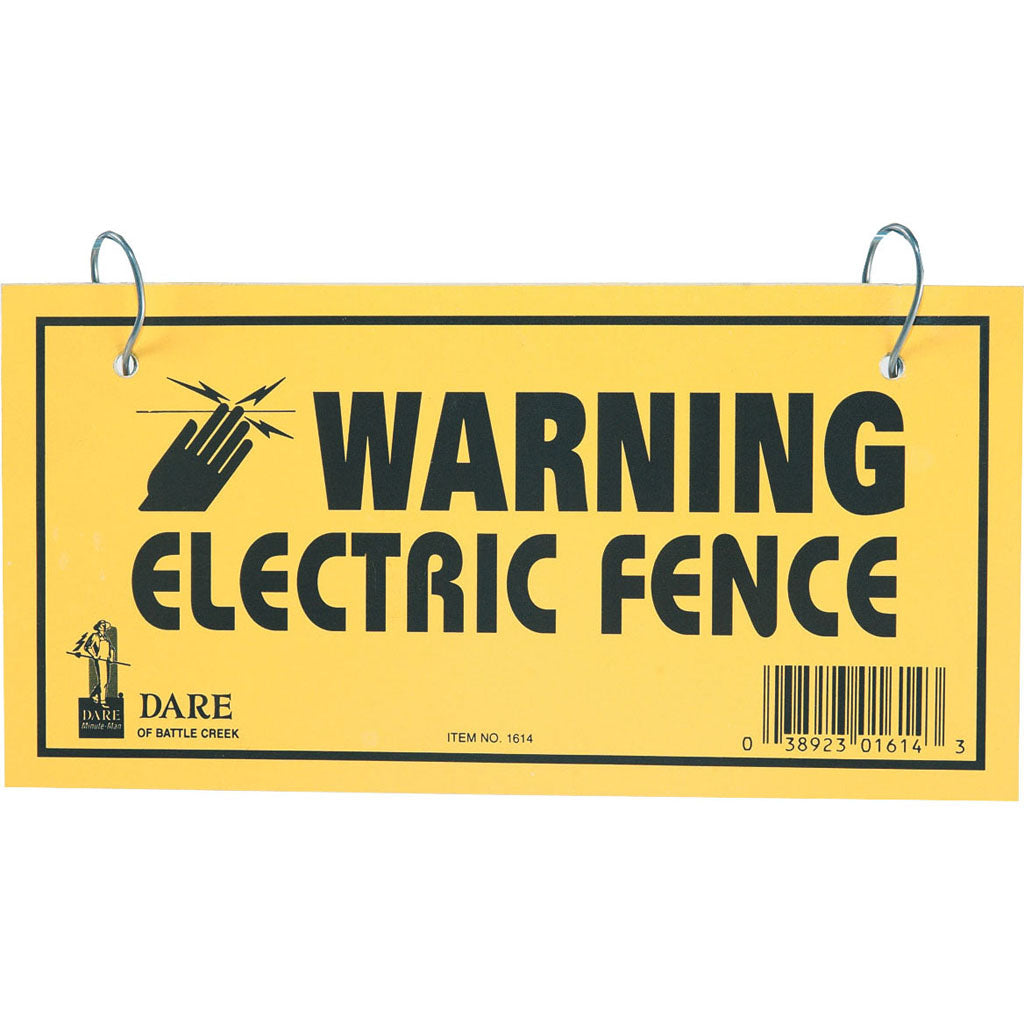 Dare Electric Fence Warning Sign (YELLOW, 3 PK)