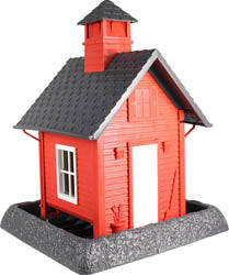 Village Collection School House Bird Feeder (RED, 5 LB CAP)