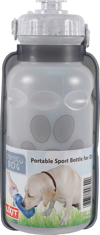 Thirsty Dog Portable Sport Water Bottle/Bowl (OPAQUE/GRAY, 20 OZ)