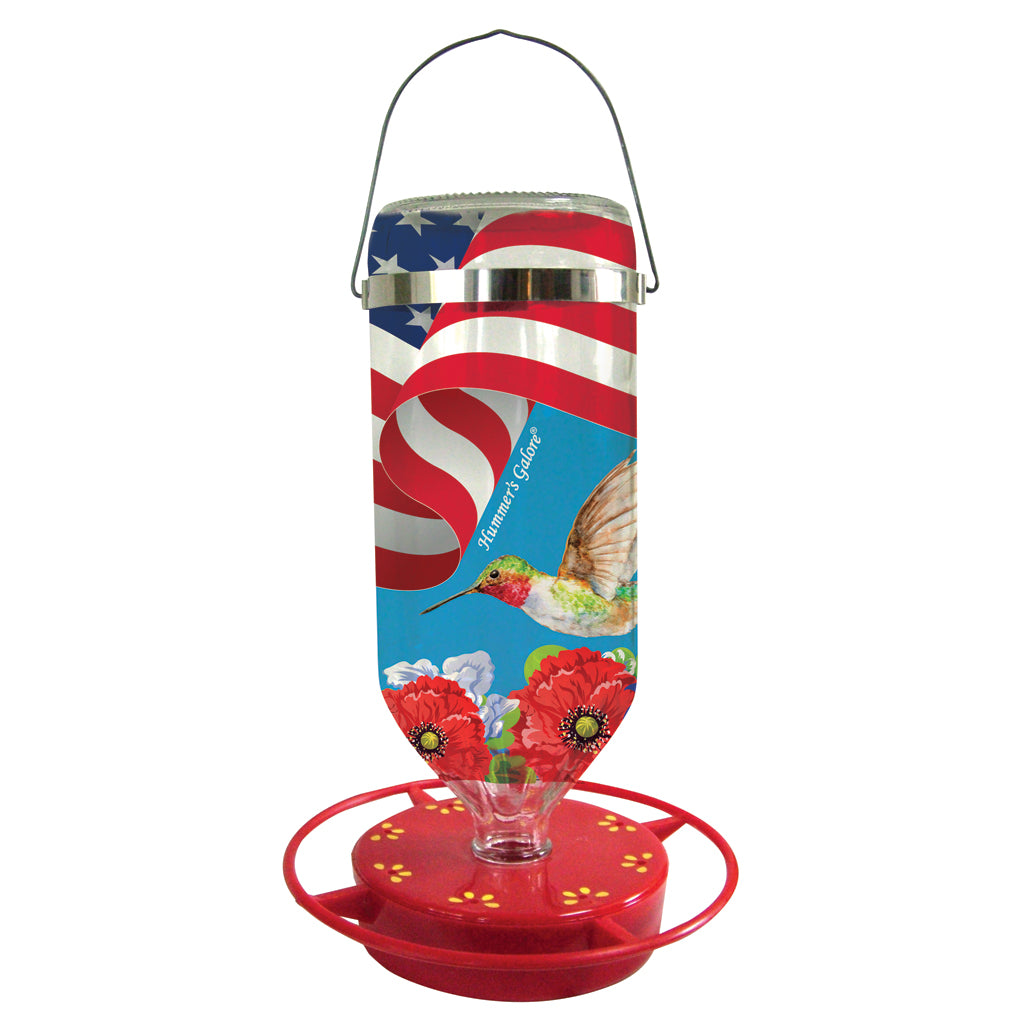 Hummer'S Galore All American Hummingbird Feeder (RED/WHITE/BLUE, 32 OZ)