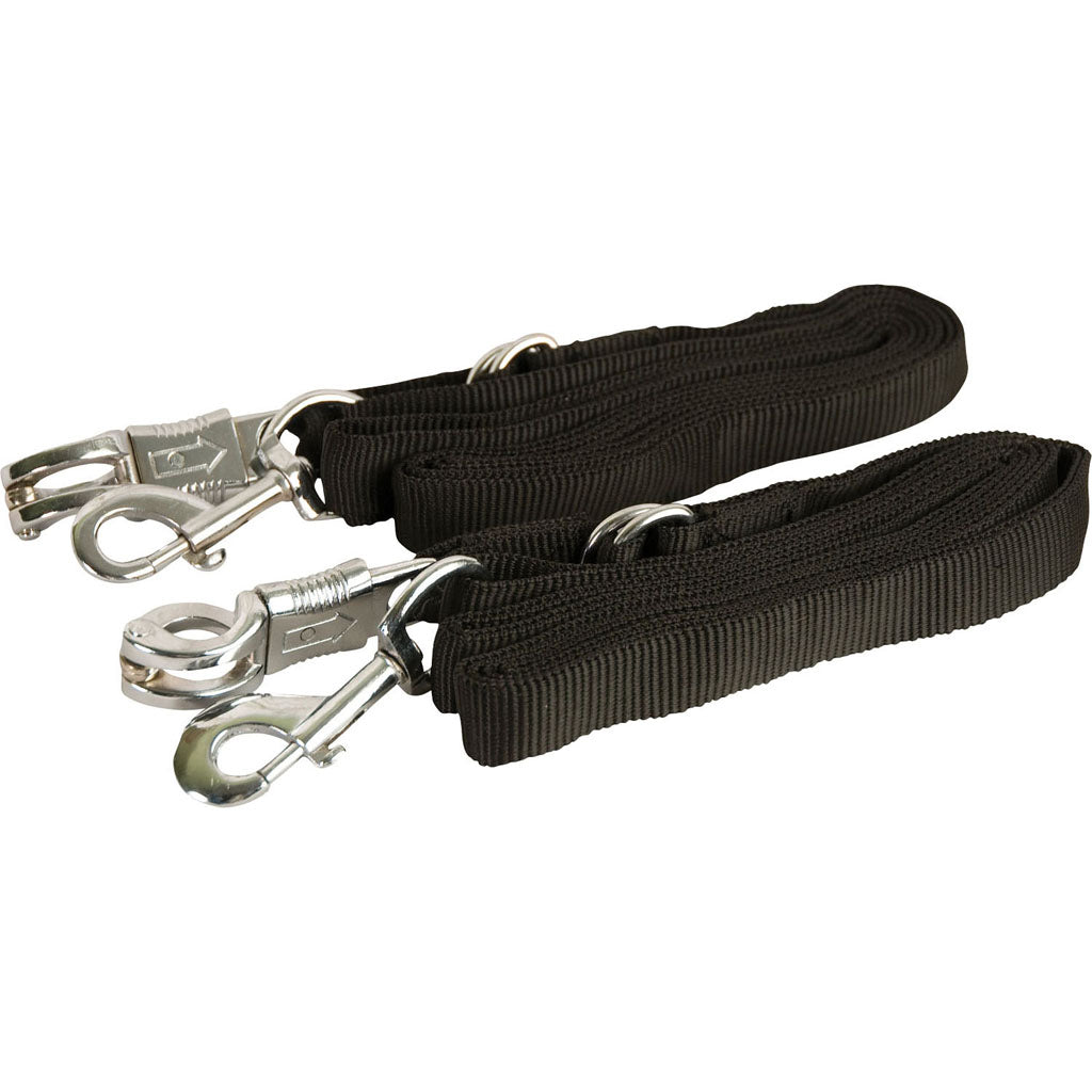 Gatsby Adjustable Nylon Cross Ties W/Panic Snap (BLACK, 5-9 FT)