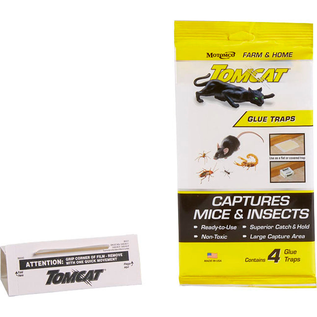 Tomcat Glue Traps For Mice & Insects (BLACK, 4 PK)