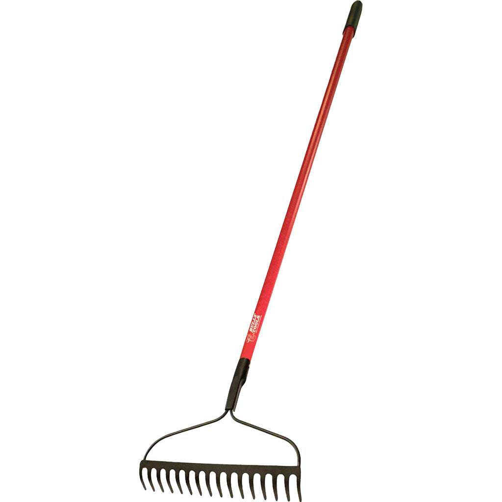 Bully Tools 15 Tine Bow Rake Fiberglass Handle (RED, 66X16 IN)
