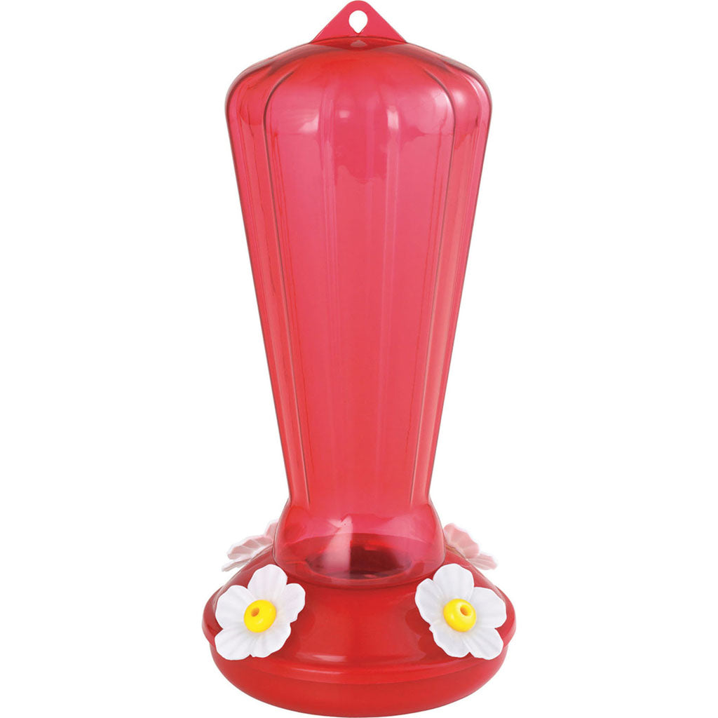 Hollyhock Plastic Hummingbird Feeder (RED, 25 OZ CAP)