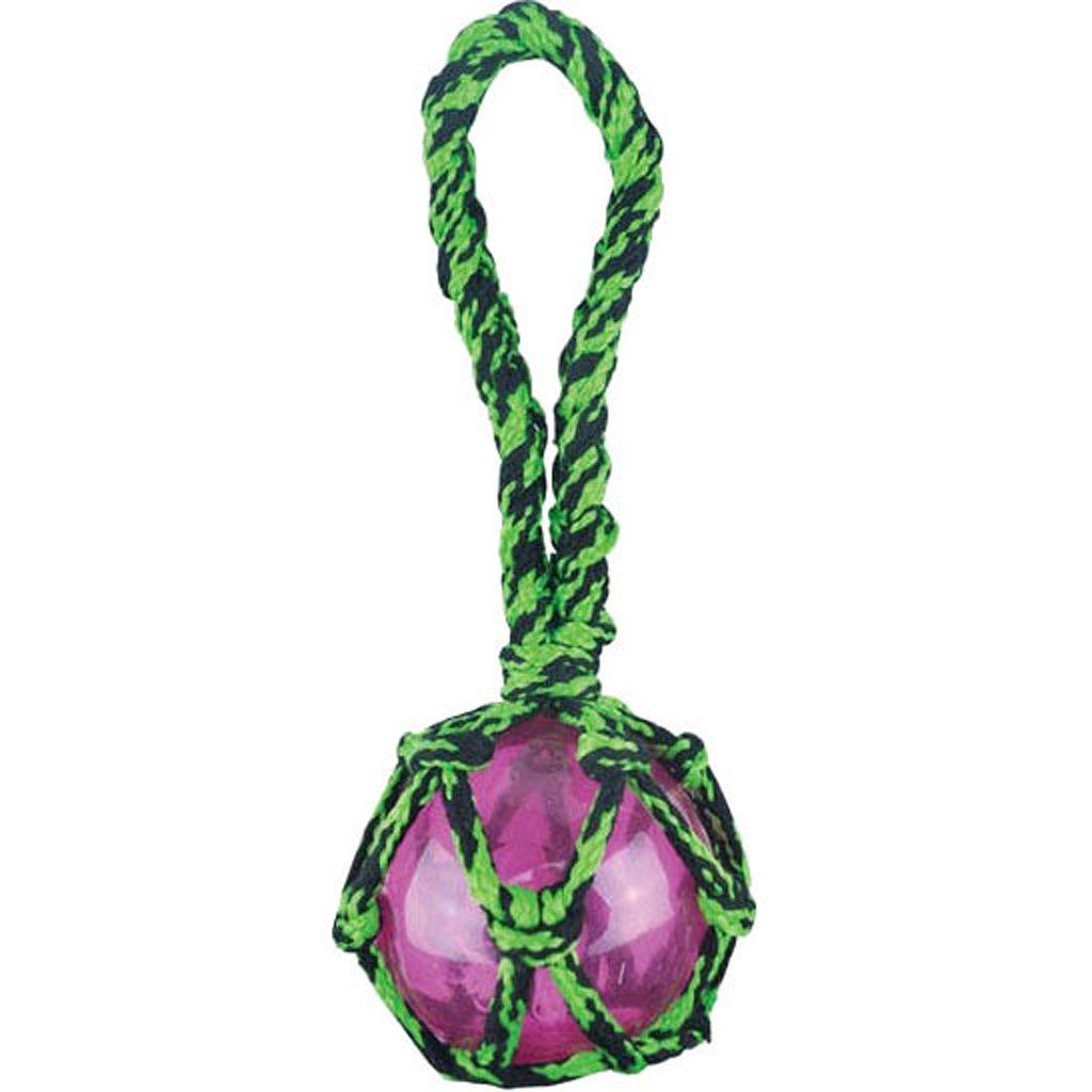 Pet Park Blvd Paracord Rope Tug W/Tpr Squeaky Ball (GREEN)
