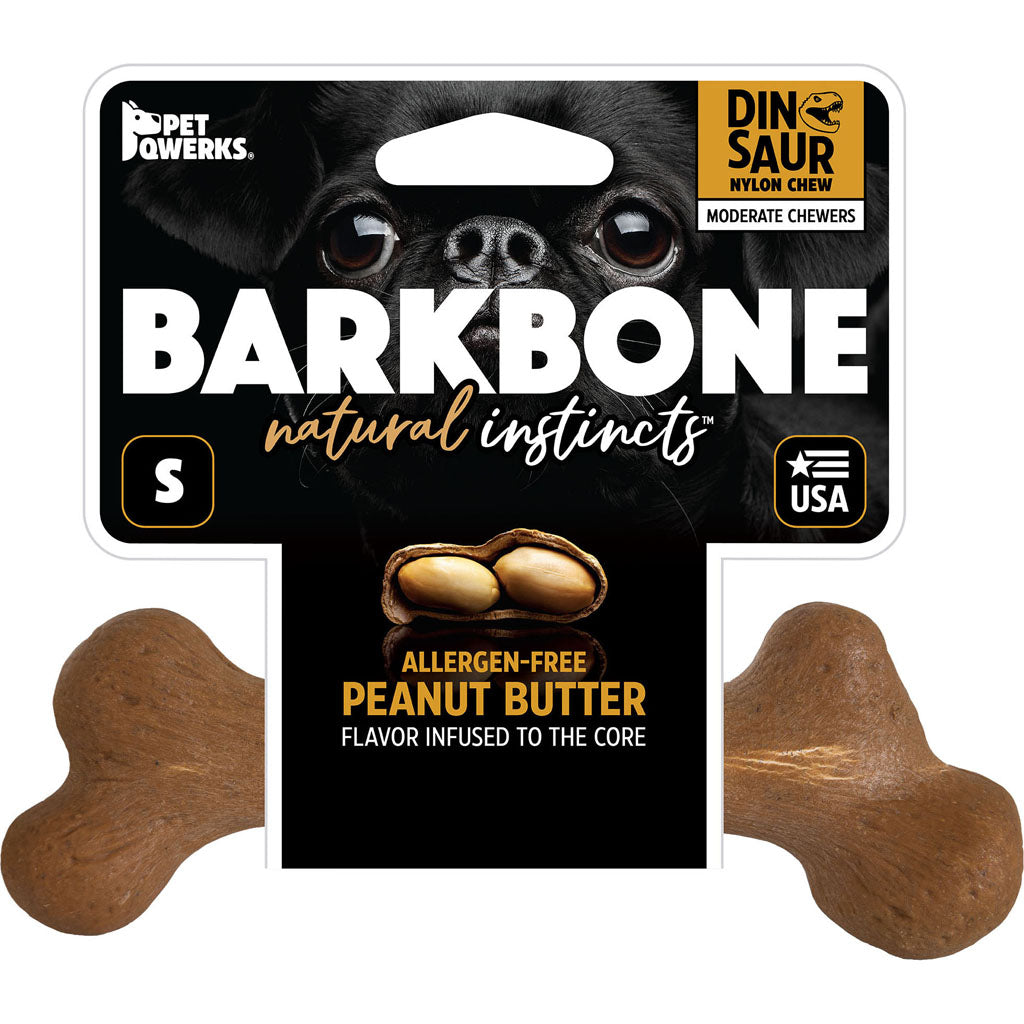 Dinosaur Barkbone Usa Wood Dog Chew (PEANUT BUTTER, SM)
