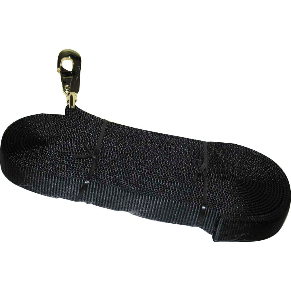 Hamilton Single Thick Lunge Line W/Swivel (BLACK, 26 FT)