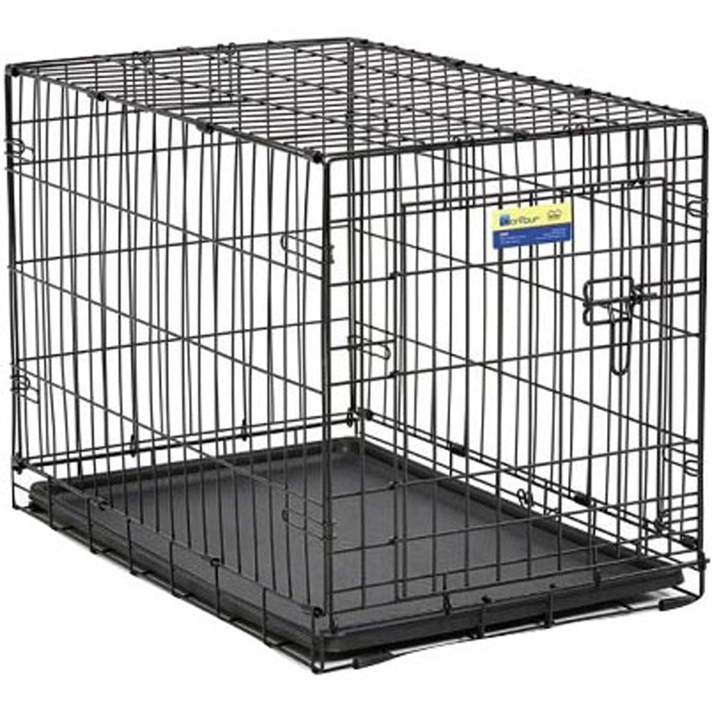 Contour Single Door Dog Crate (BLACK, 36X23X25 IN)