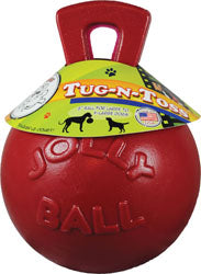 Jolly Pets Tug-N-Toss Ball (RED, XL-10 IN)
