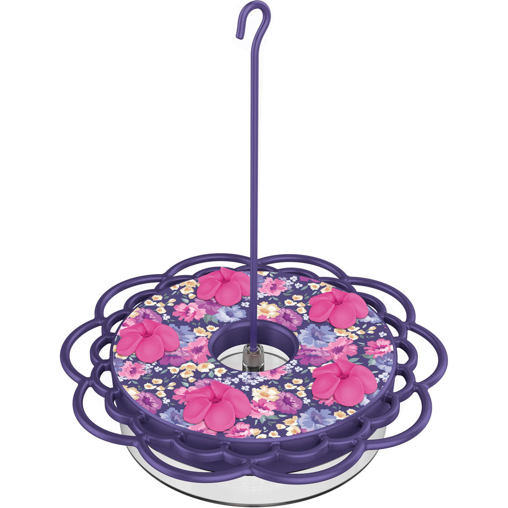 Petunia Passion Plastic Dish Hummingbird Feeder (PURPLE, 13 OZ)