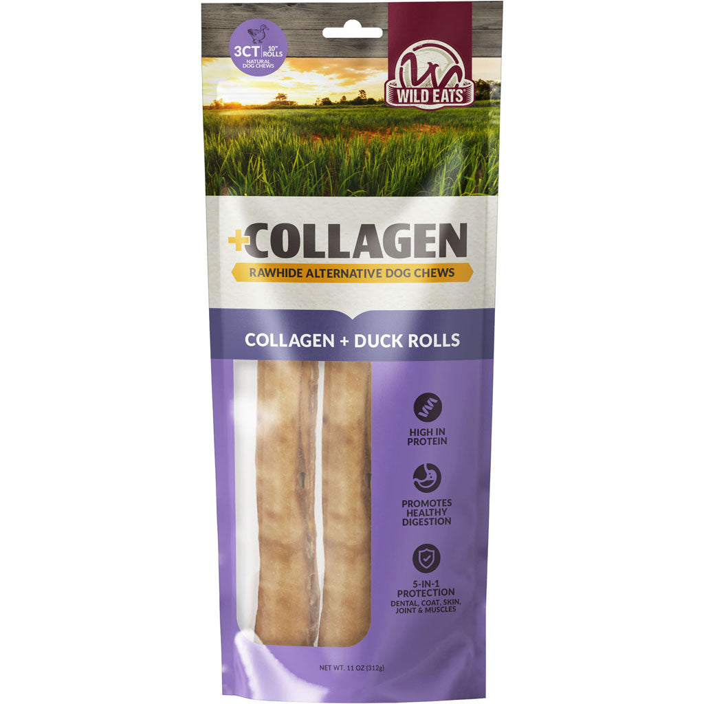 Wild Eats Collagen Retriever Rolls (DUCK, 10 IN-3 PK)