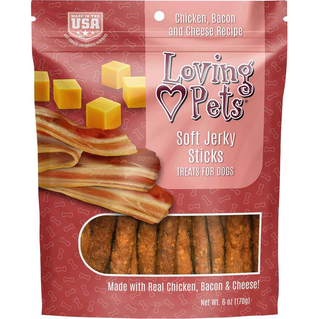 Loving Pets Soft Jerky Sticks (BACON/CHEESE, 6 OZ)