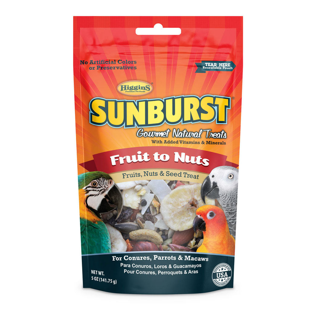 Sunburst Gourmet Natural Avian Treat (FRUIT TO NUTS, 5 OZ)