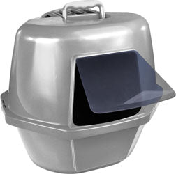 Van Ness Enclosed Corner Cat Litter Pan (SILVER)