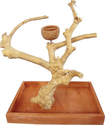 Java Wood Table Top Bird Play Stand (15X10X15 IN)