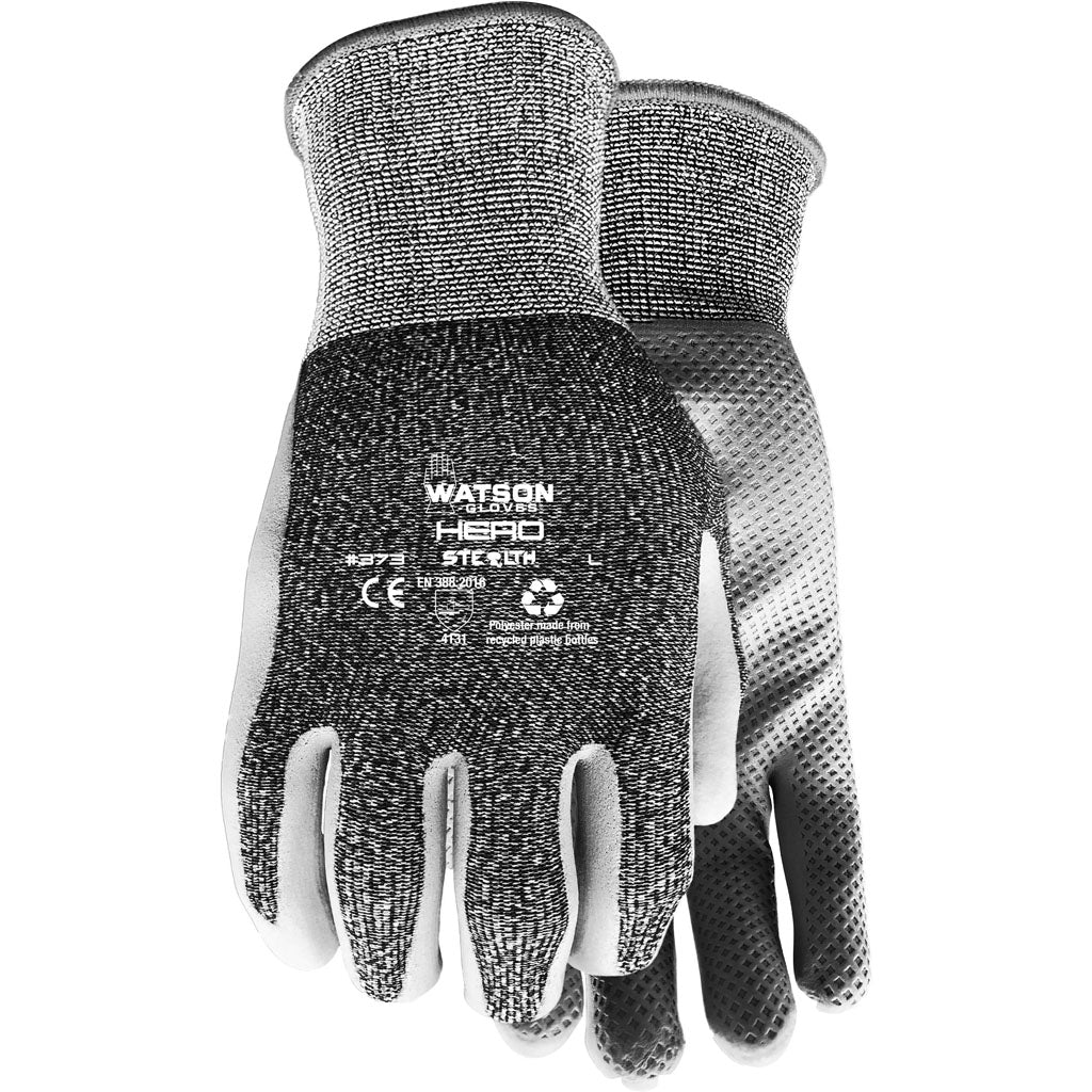 Watson Gloves Mens Stealth Hero Wastenot Fabric (BLACK, LG)