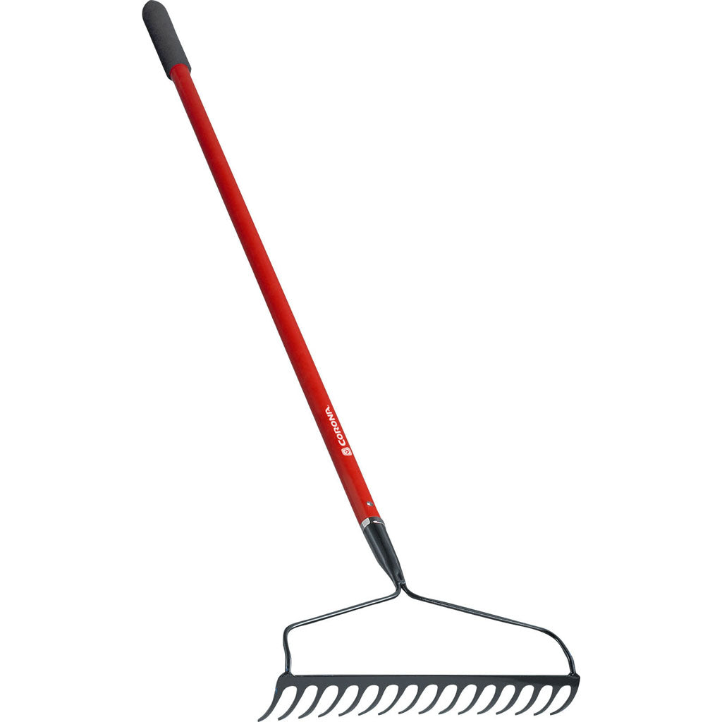 16 Tine Fiberglass Handle  Bow Rake (RED, 16 IN)