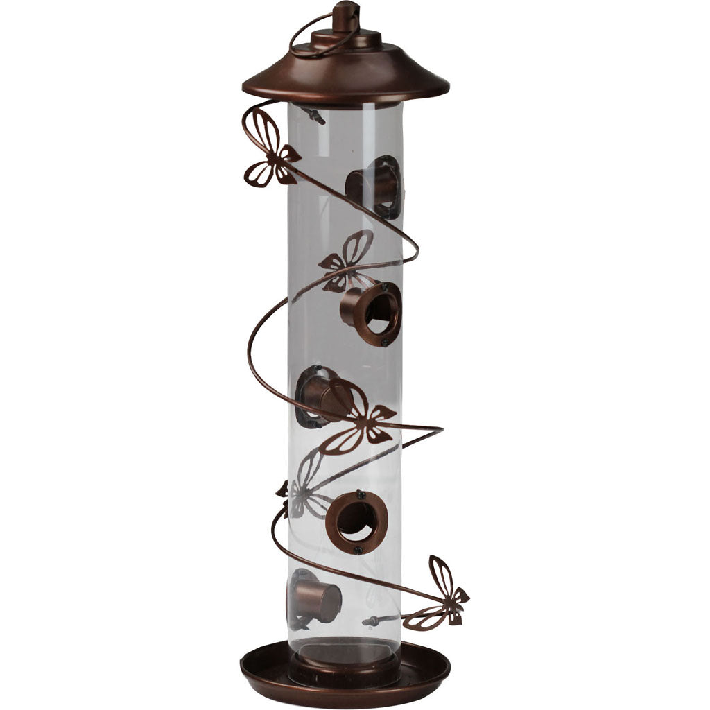 Butterfly Swirl Mixed Tube Bird Feeder (BROWN, 2 CAKE CAP)