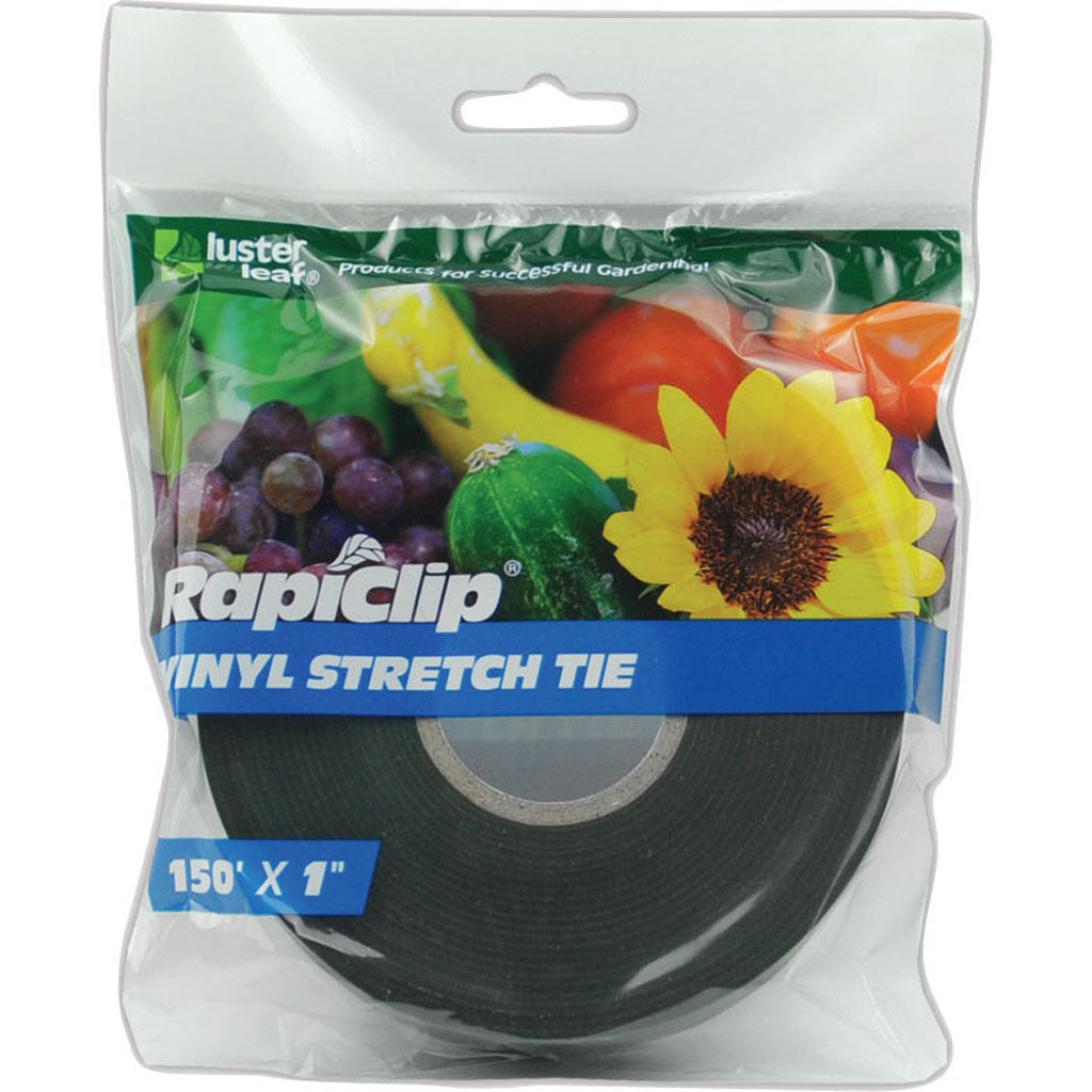 Rapiclip Vinyl Stretch Tie (DARK GREEN, 1 IN X 150 FT)