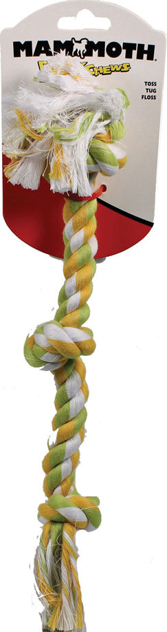 Flossy Chews Color 3 Knot Rope Tug (MULTI, 15 IN)
