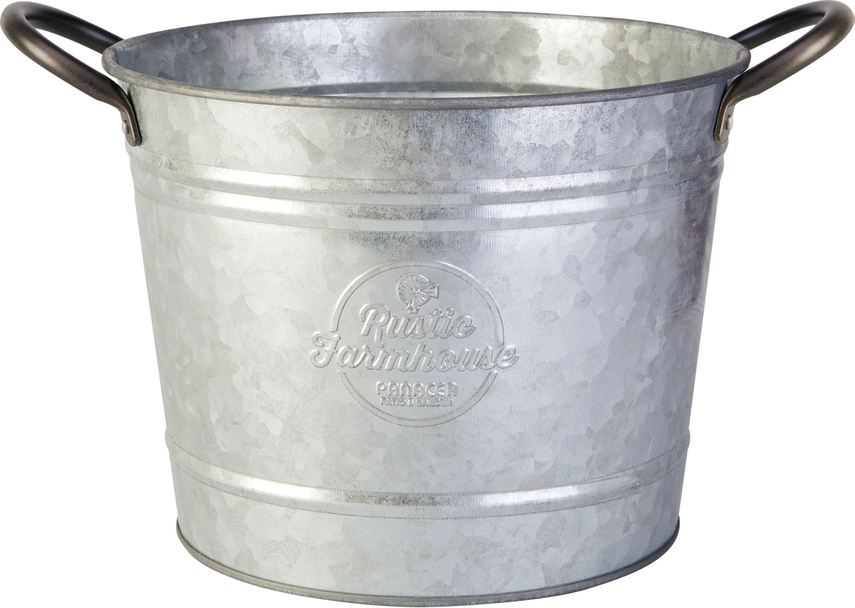 Rustic Farmhouse Washtub Planter Galvanized (GALVANIZED STEE, 8 IN)