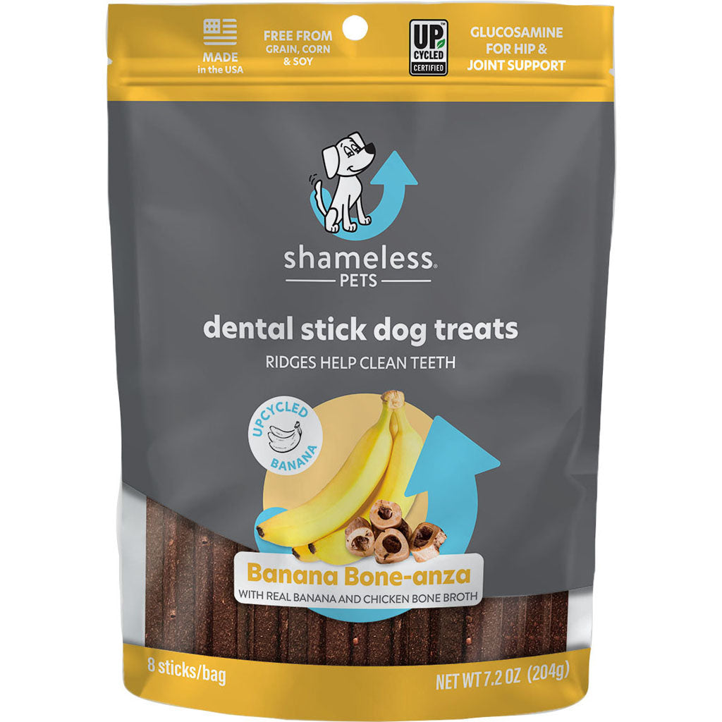 Shameless Dog Dental Sticks (BANANA/BONE BRO, 7.2 OZ)