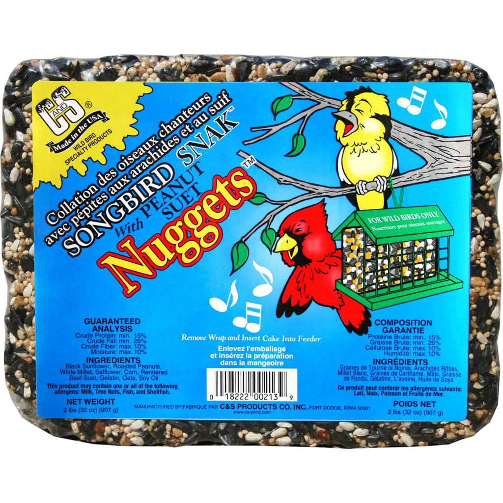 C&S Songbird Snak W/Suet Nuggets (PEANUT, 2 LB)