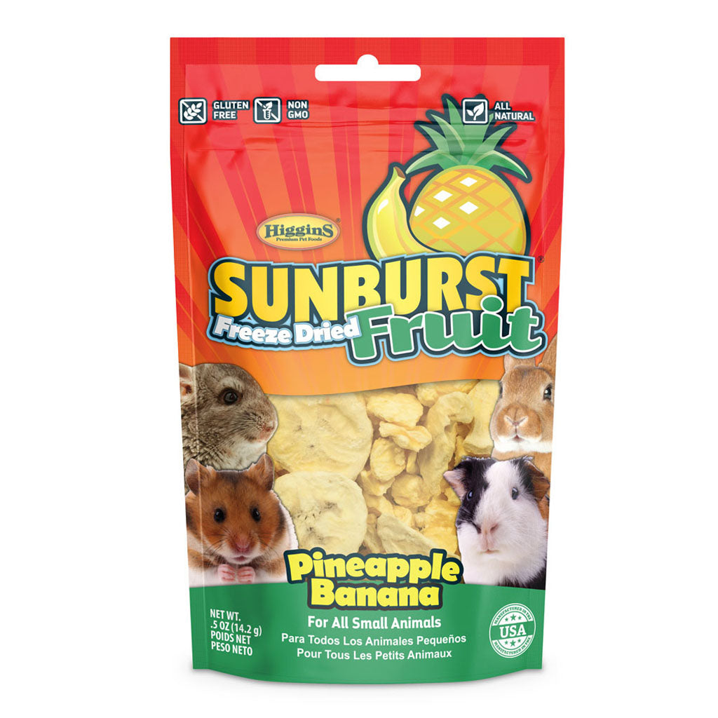 Sunburst Freeze Dried Fruit Small Animal Treat (PINEAPPLE/BANAN, .5 OZ)