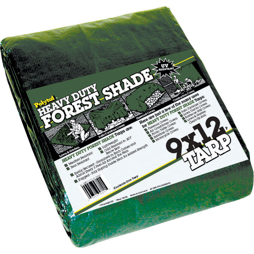 Polytuf Heavy Duty Forestshade Tarp (GREEN, 9X12 FT-4.5 OZ)