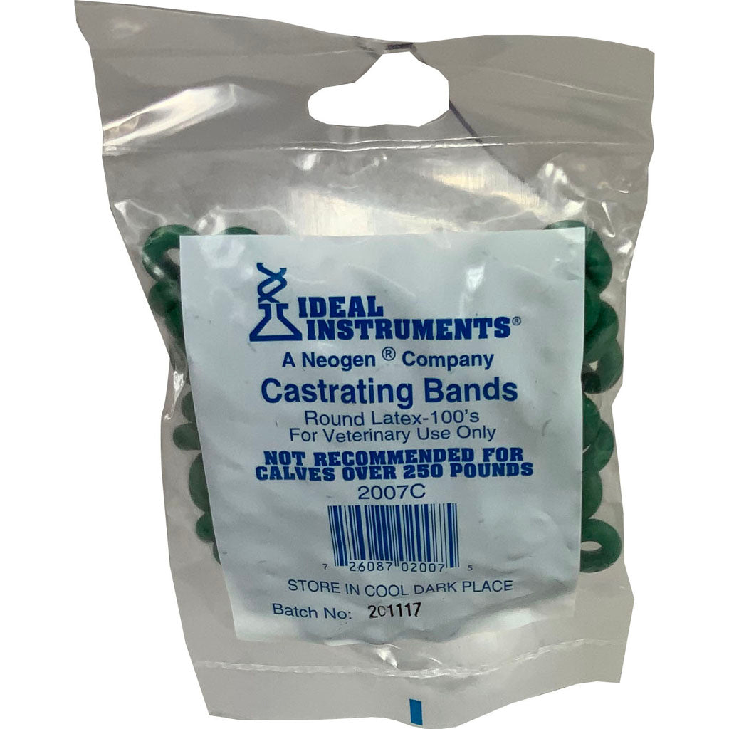 Latex Castrating Bands (GREEN, 100 CT)