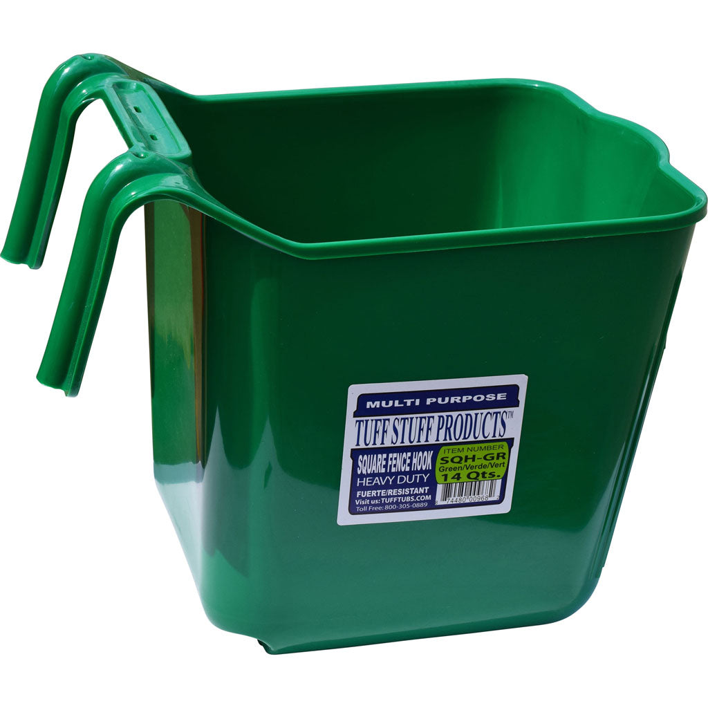 Tuff Stuff Square Fence Hook (GREEN, 14 QT)