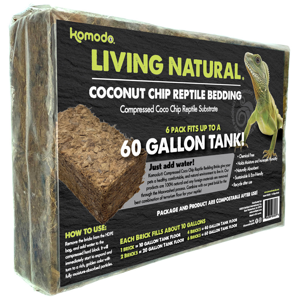 Komodo Coconut Coir Chip Bedding (BROWN, 6 PK)