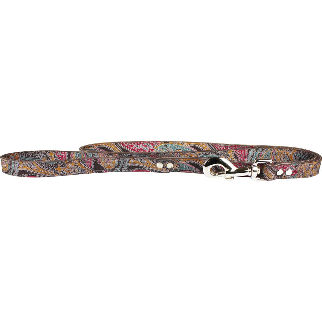 Leather Paisley Dog Leash (CHOCOLATE, 1/2X4FT)