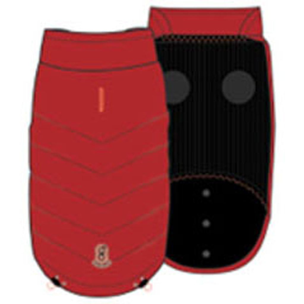Goo-Eez Mock Neck Signature Dog Jacket (RED/BLACK, XXS)