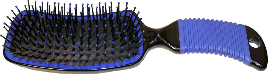 Curved Handle Mane & Tail Brush (BLUE, 9 IN)