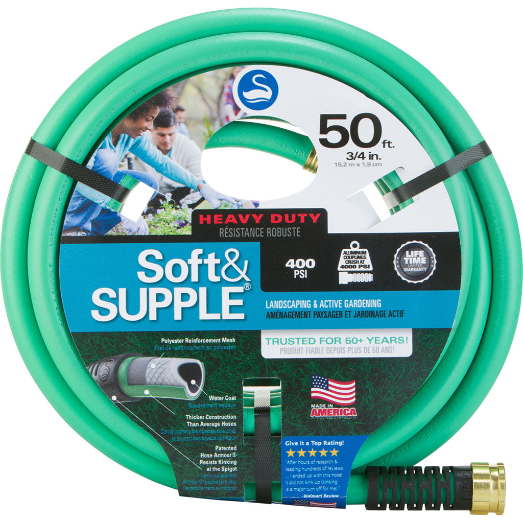 Swan Soft & Supple Heavy Duty Hose (GREEN, 3/4 IN X 50 FT)
