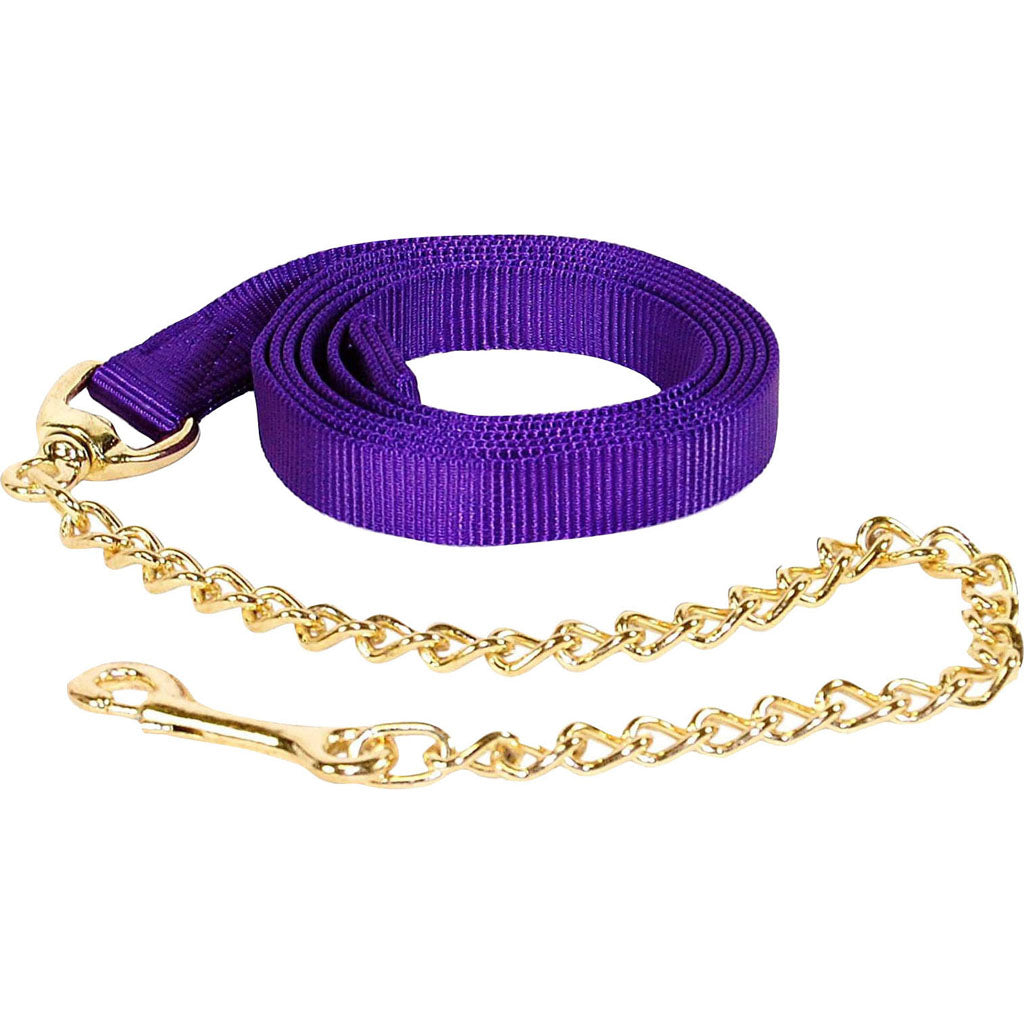 Hamilton Nylon Lead W/Chain & Snap (PURPLE, 7 FT)
