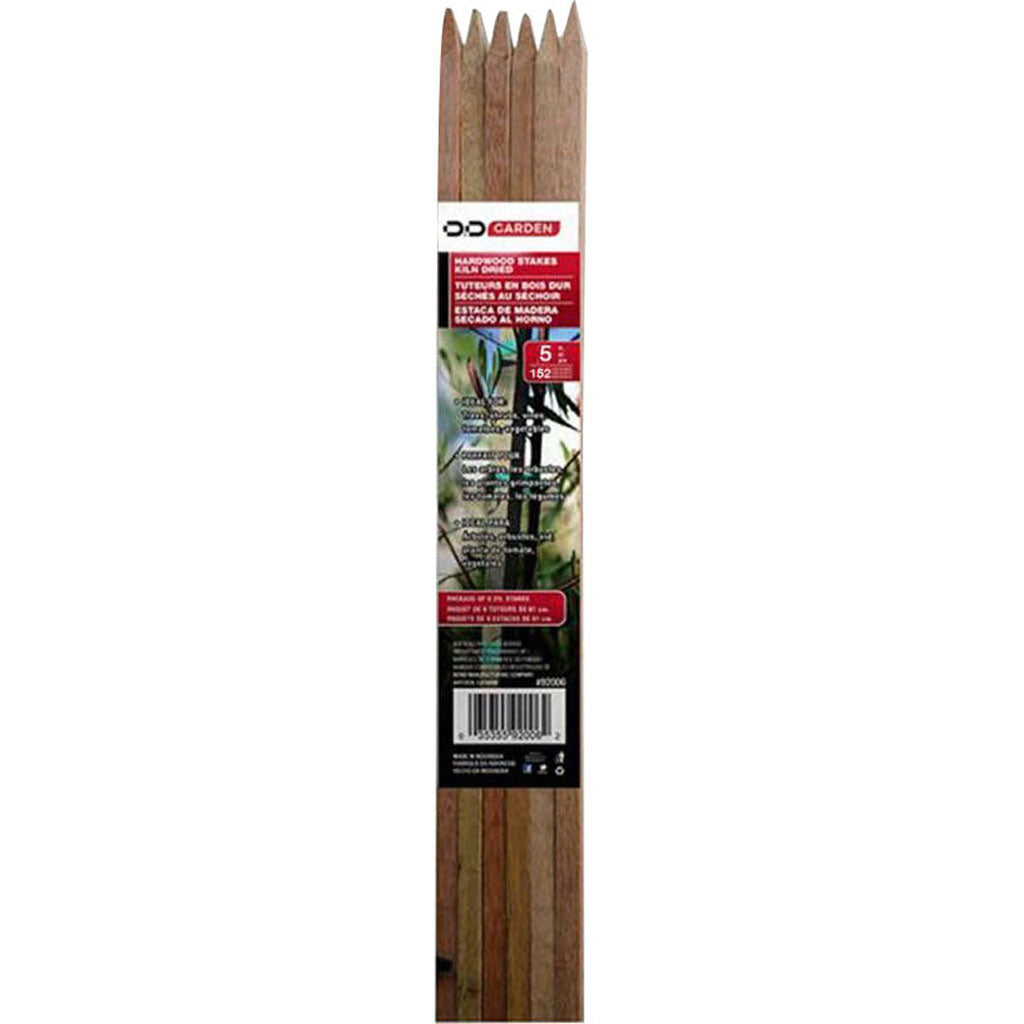 D&D Garden Packaged Hardwood Stakes (5 FT-6 PK)