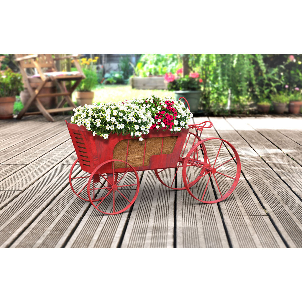 Vintage Tractor Planter W/Coco Liner (RED, 16 IN)
