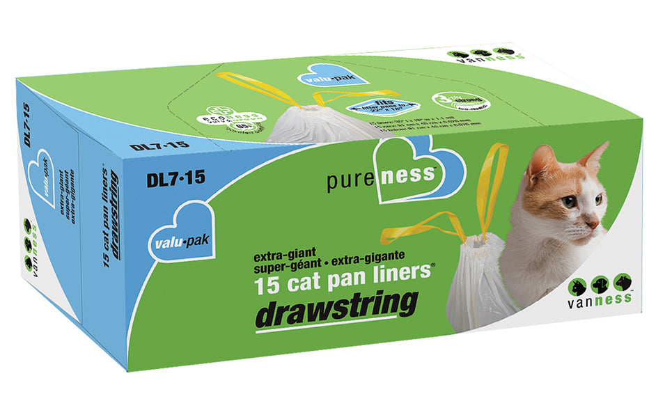 Van Ness Drawstring Cat Pan Liners (IVORY, XTR GIANT-15 CT)