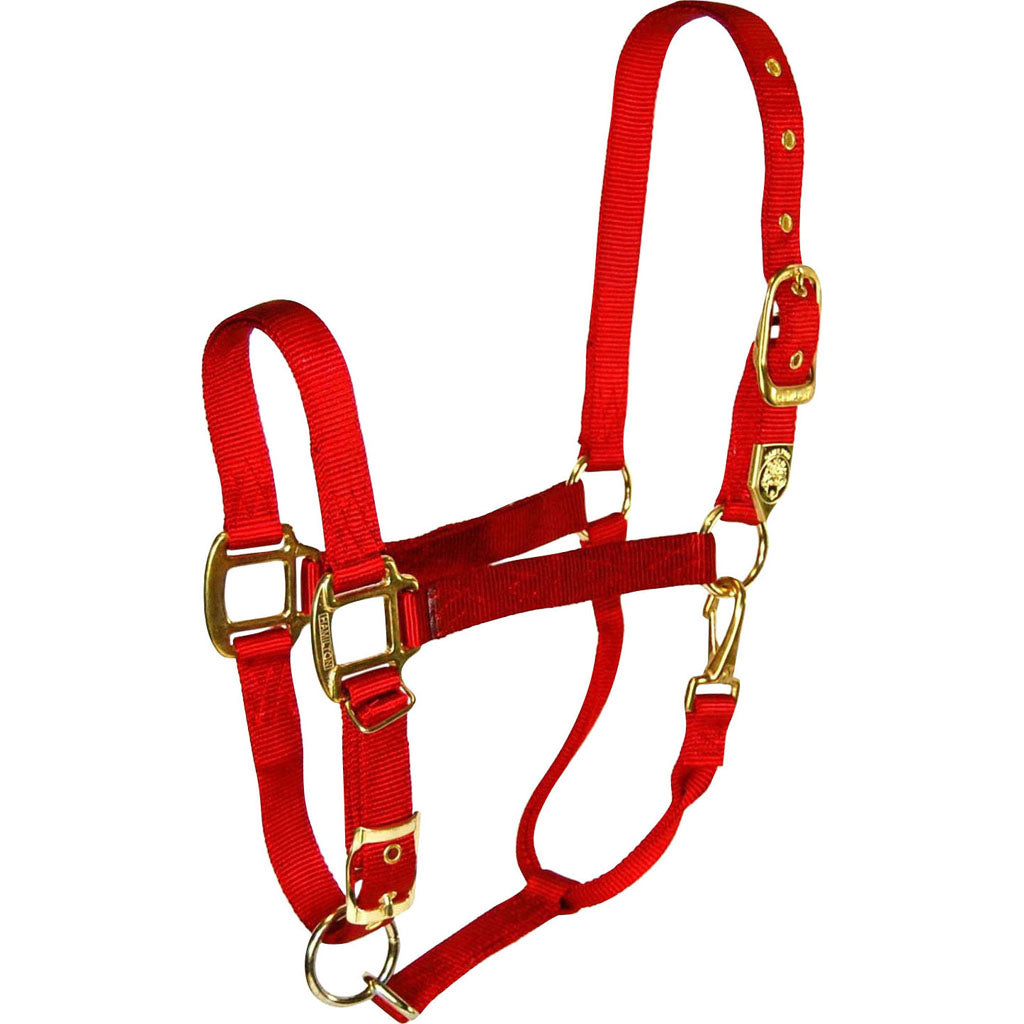 Hamilton Adjustable Chin Halter W/Snap (RED, AVG)
