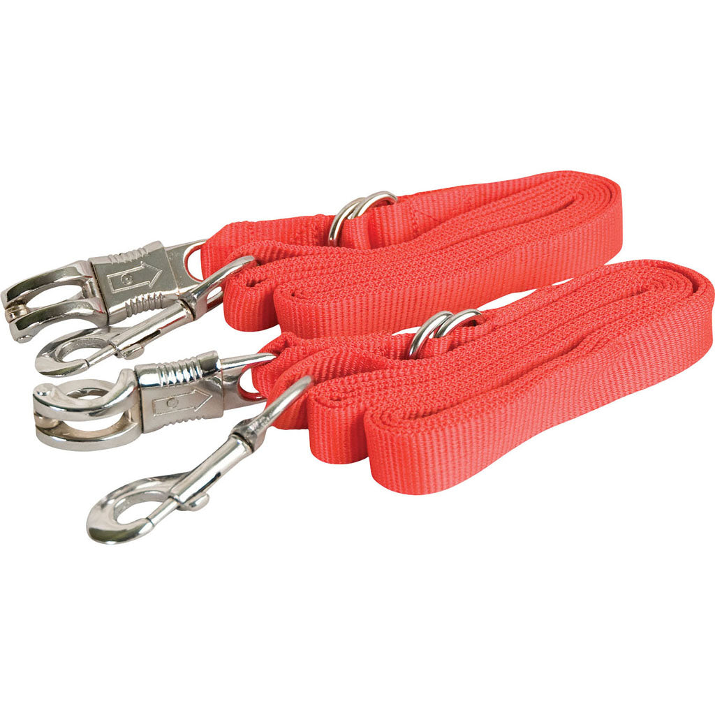 Gatsby Adjustable Nylon Cross Ties W/Panic Snap (RED, 5-9 FT)
