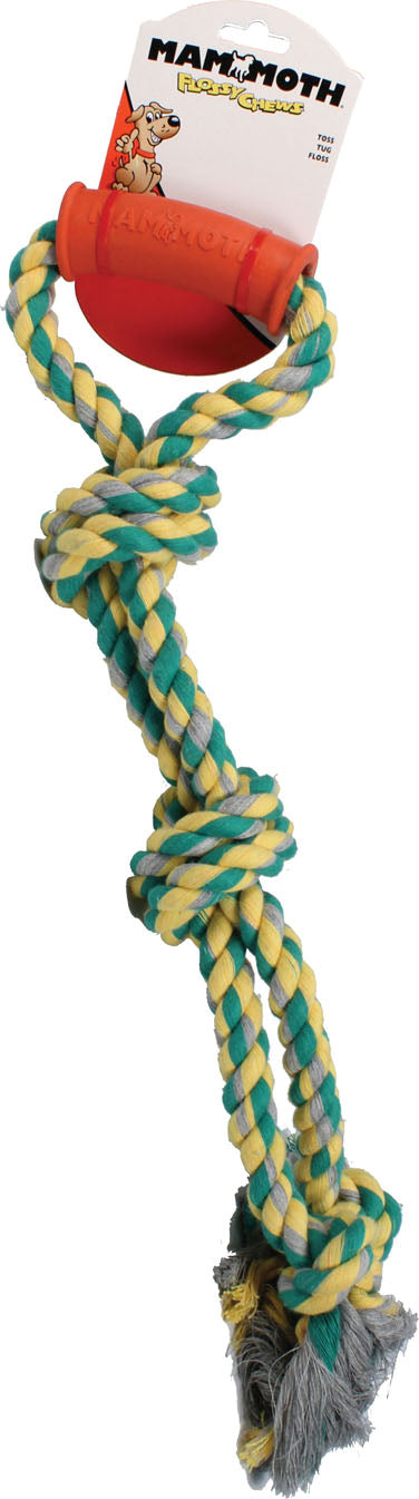 Flossy Chews Twin Tug W/Rubber Handle (MULTI, 20 IN)