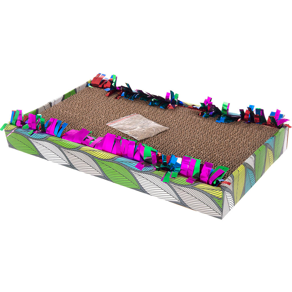 Corrugated Fancy Cat Scratcher (18.25X10X2 IN)
